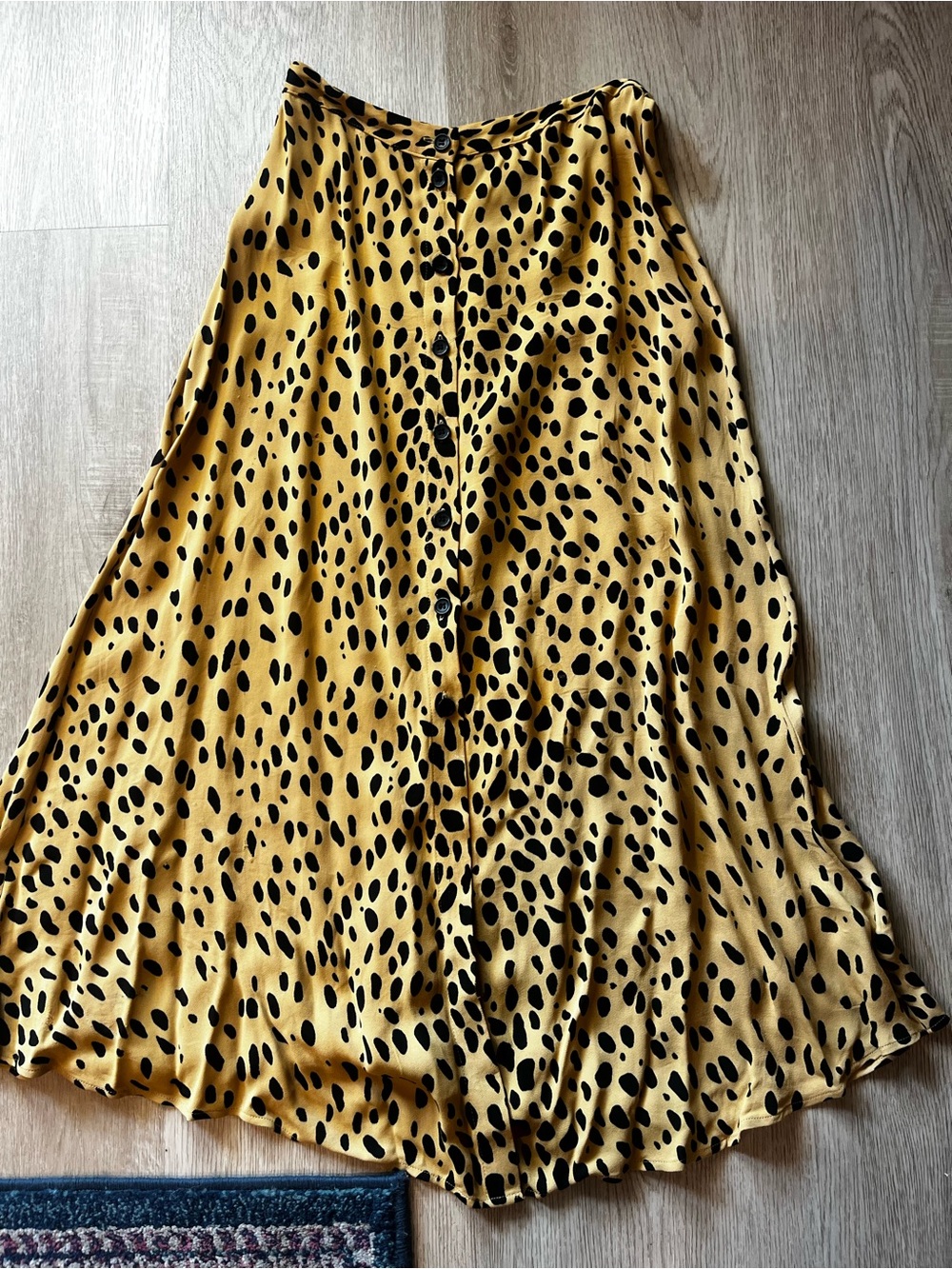 Tan Animal Print A-Line Skirt